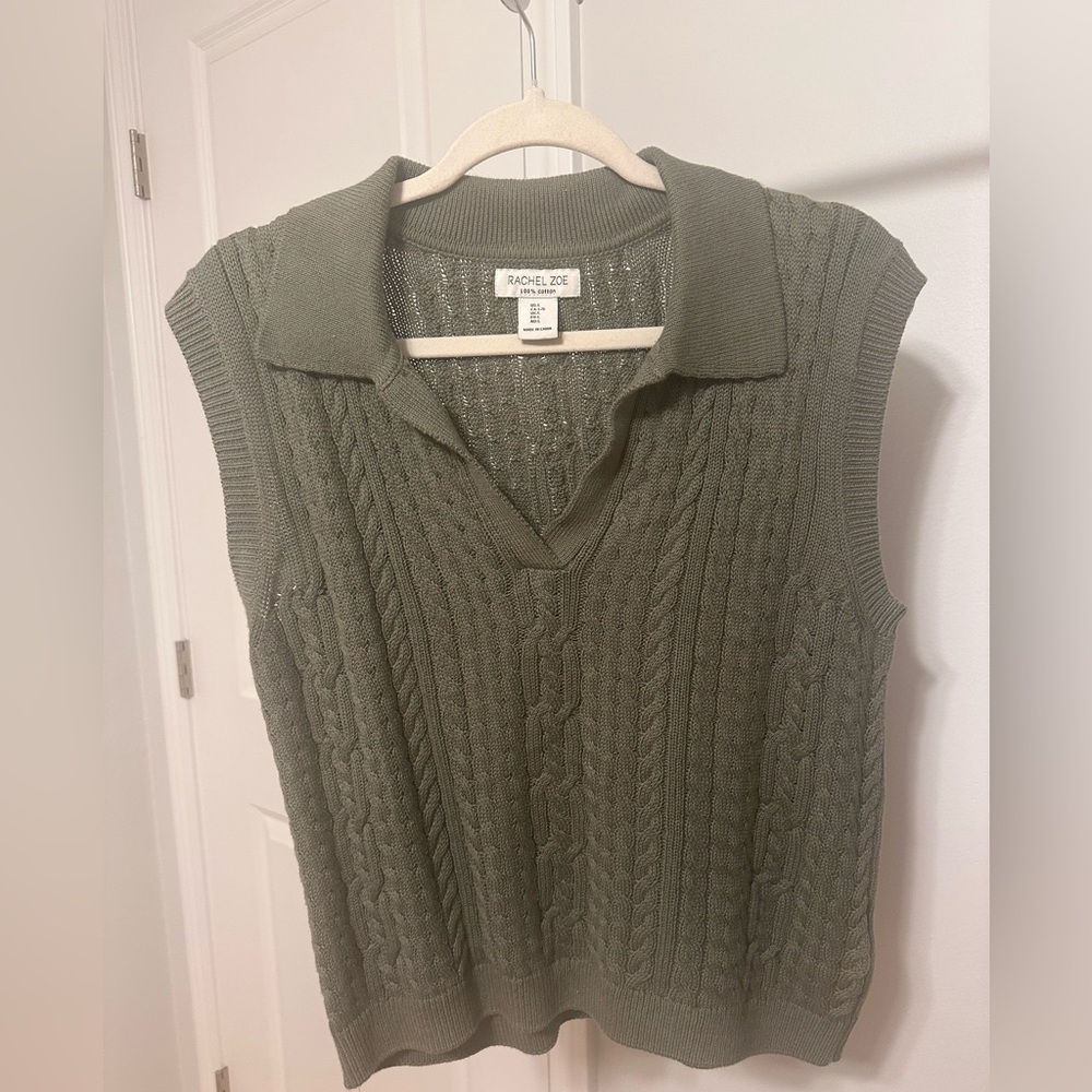 Rachel Zoe Olive Cotton Sweater